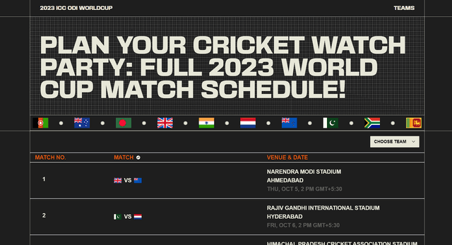 worlcup schedule website